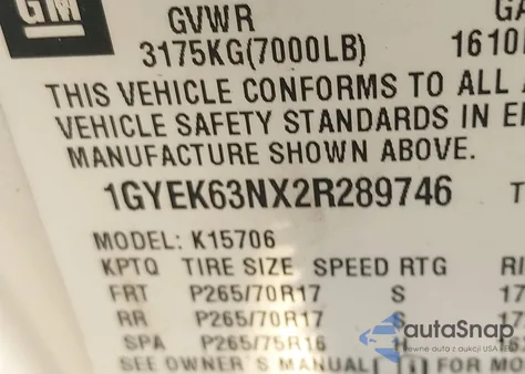 2002 Cadillac Escalade Standard из США, поврежденный, VIN 1GYEK63NX2R289746